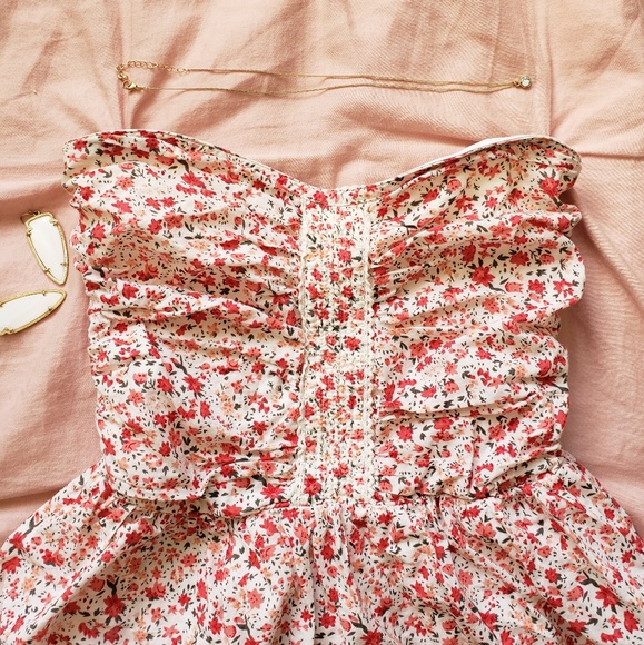 Floral Sweetheart Strapless Dress - Picture 4 of 8